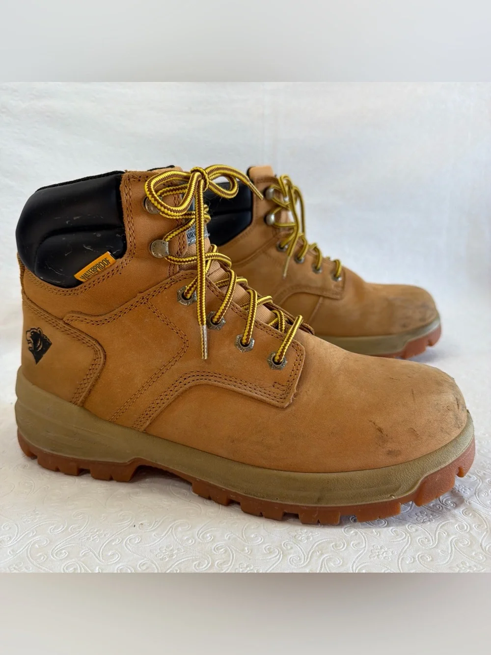 Herman Survivors Mens Boulder Steel Toe Work Boot Size 9W Tan Leather Safety